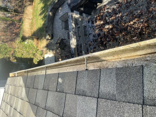 gutter that has been cleaned